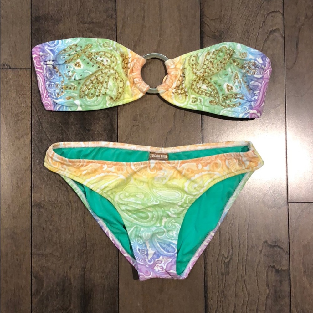 SugarFree Bikini rainbow embroidered